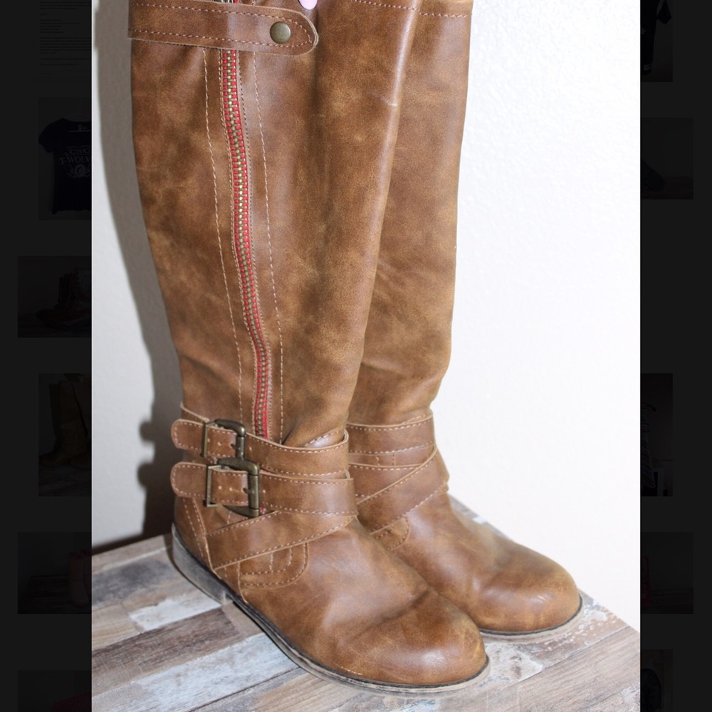 Knee high brown boots